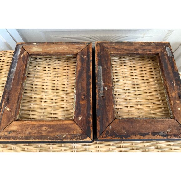 Antique Victorian Shabby Floral Gold Gesso Pair of Picture Frames - Picture 5 of 16